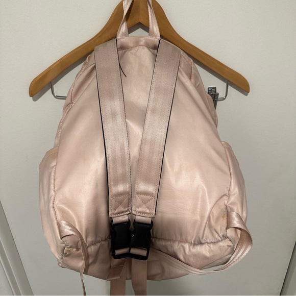 Petunia Pickle Botton Diaper Bag Backpack Blush Pink Quilted Satin Fabric - Picture 4 of 7